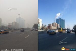 高清对比图：北京CBD地区雾霾前后冰火两重天
