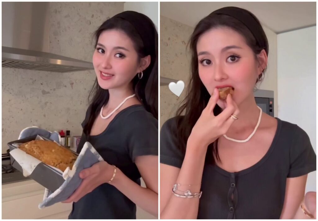孫芸芸26歲女兒做「楓糖香蕉麵包」！食譜公開　提菜籃採買化身小廚娘